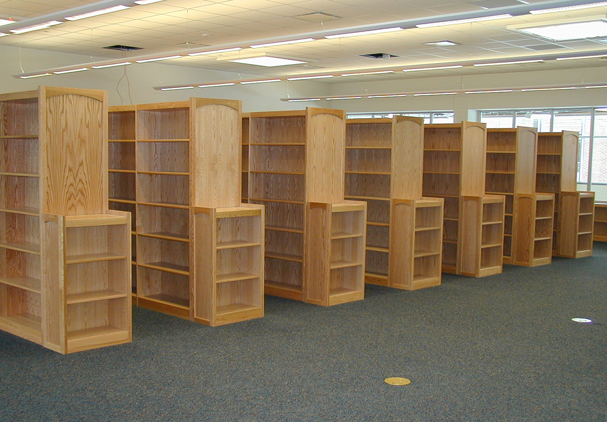 CommCab Library Casework Holidaysburg High School Custom End Panels and Stacks