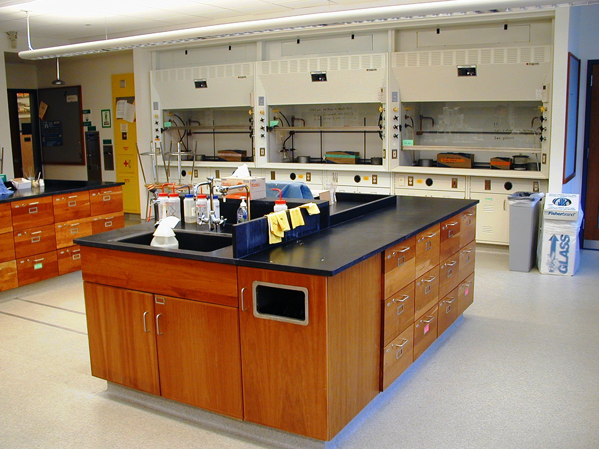 CommCab Wood Casework Swarthmore College Science Center, Solid Cherry Casework